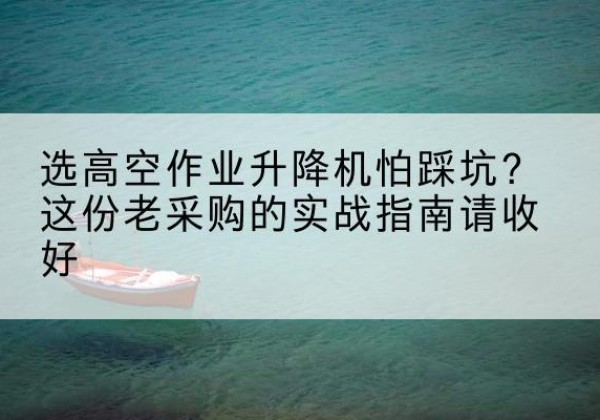韩城高空作业升降机厂家推荐-选高空作业升降机怕踩坑？这份老采购的实战指南请收好